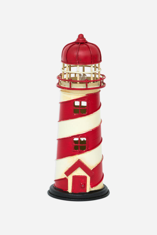Red metal lighthouse lamp