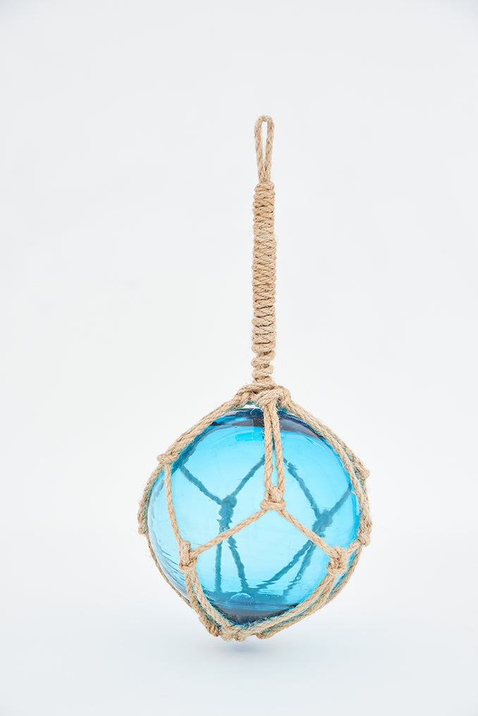 Flotteur rond en verre bleu ciel