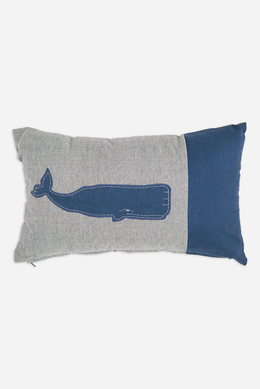 Blue whale cotton cushion