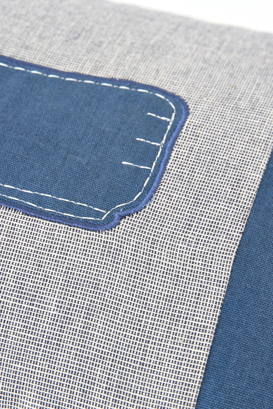 Blue whale cotton cushion