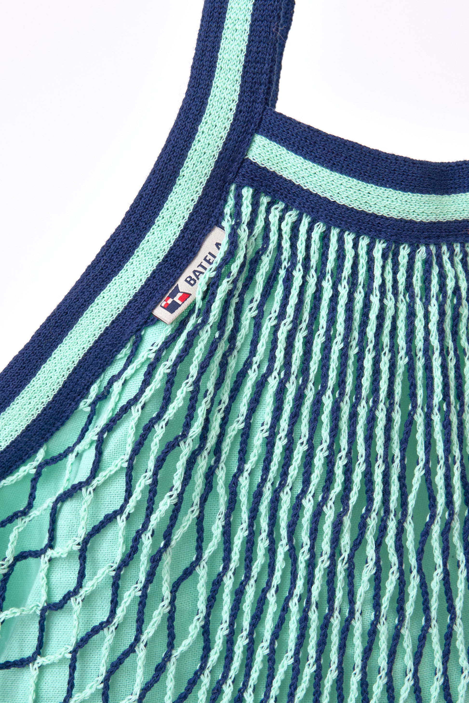 Two-tone recycled cotton mesh bag
