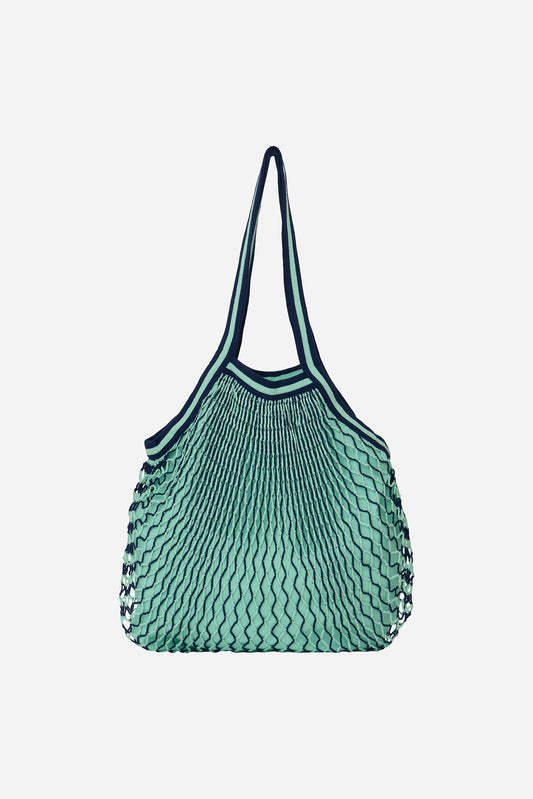 Two-tone recycled cotton mesh bag