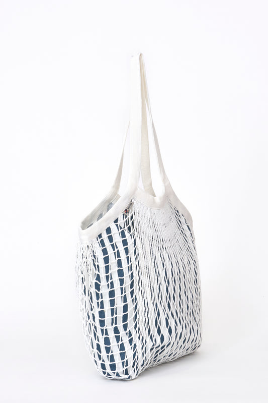 Recycled cotton striped mesh bag