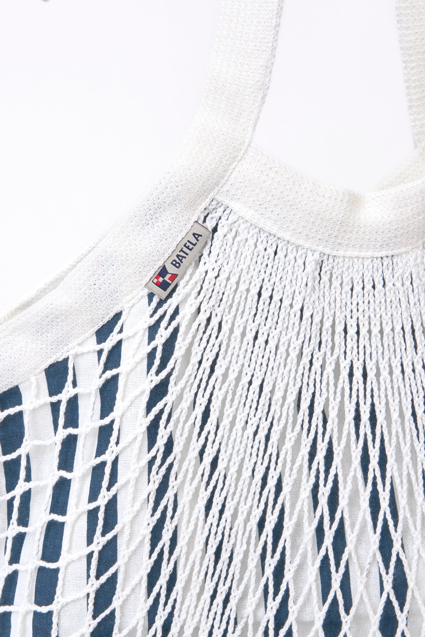 Recycled cotton striped mesh bag