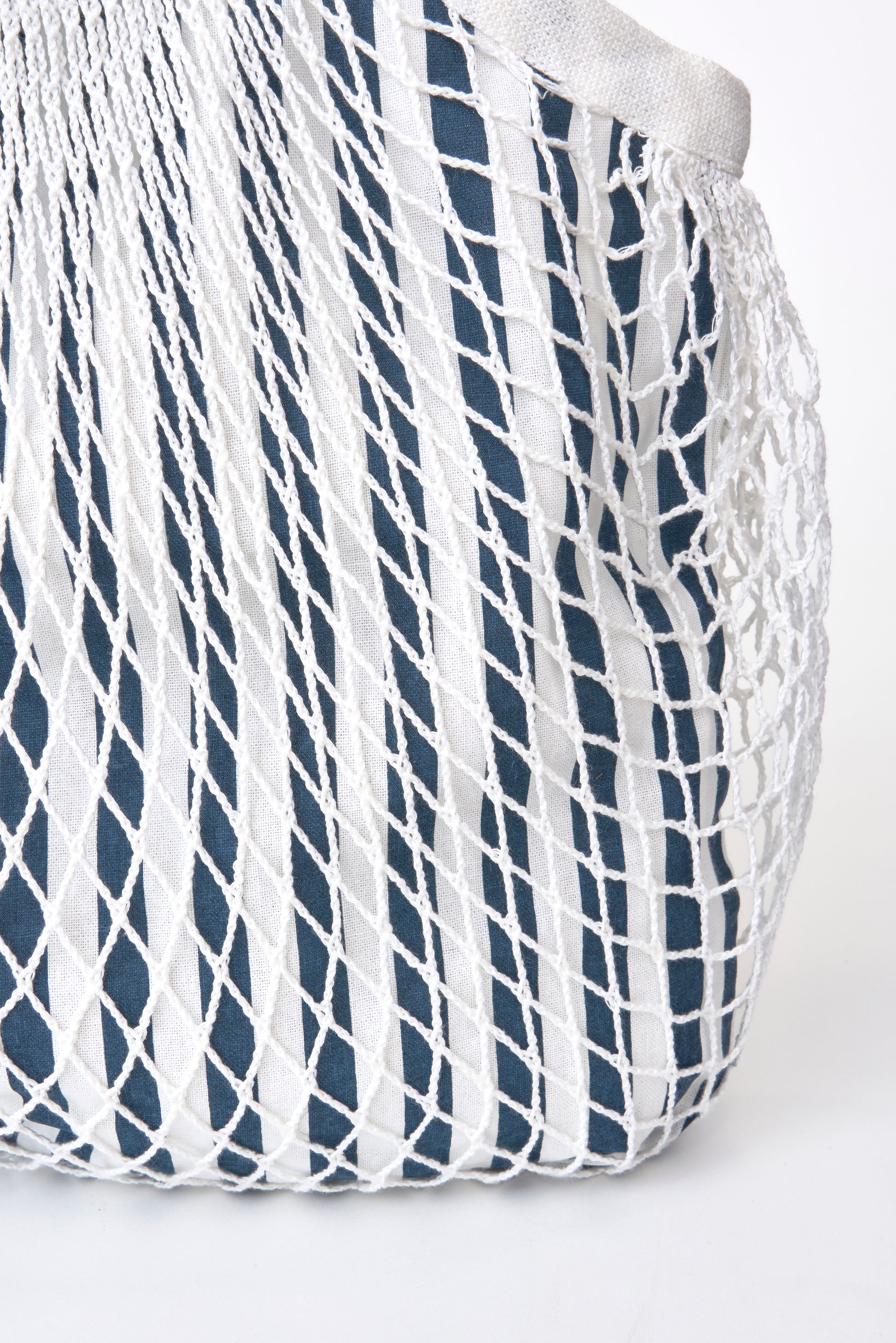 Recycled cotton striped mesh bag