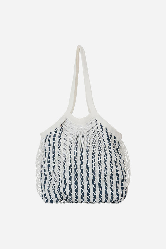 Recycled cotton striped mesh bag