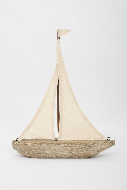 Small wooden and cloth sailboat - D1762