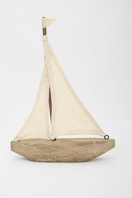 Decorative sailboat made of wood and fabric - D1763