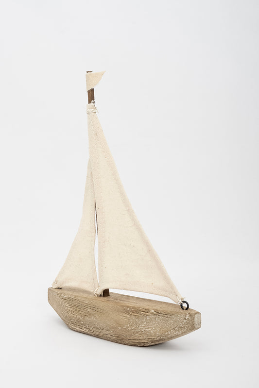 Decorative sailboat made of wood and fabric - D1763
