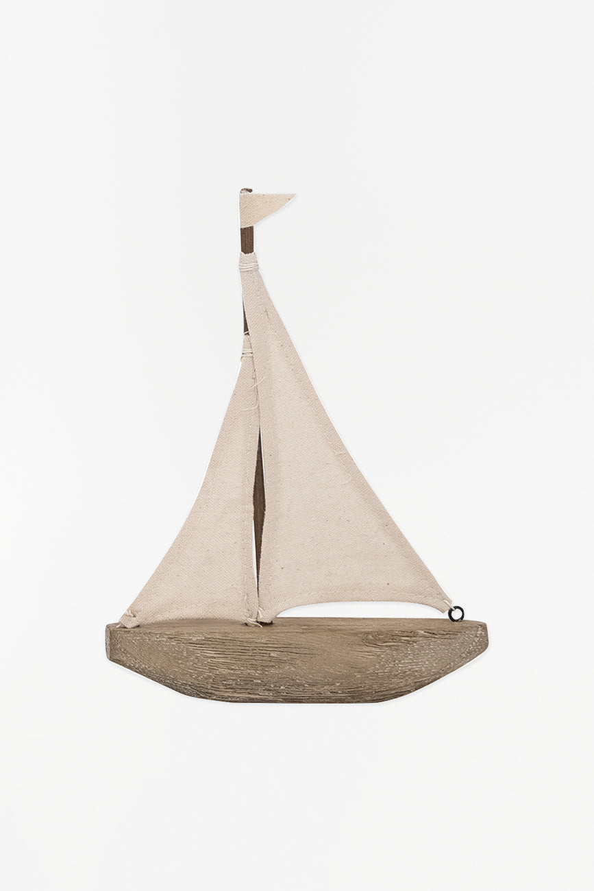 Decorative sailboat made of wood and fabric - D1763