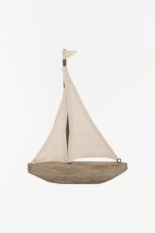Decorative sailboat made of wood and fabric - D1763