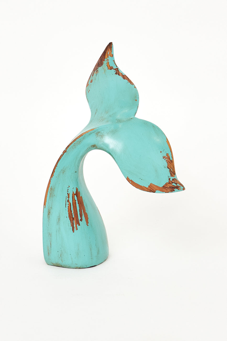 Green resin whale tail - D1922