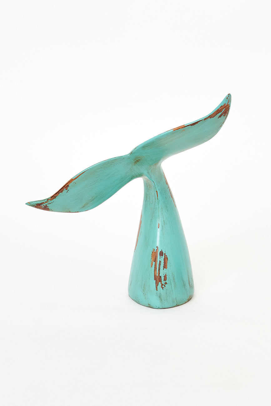 Green resin whale tail - D1922