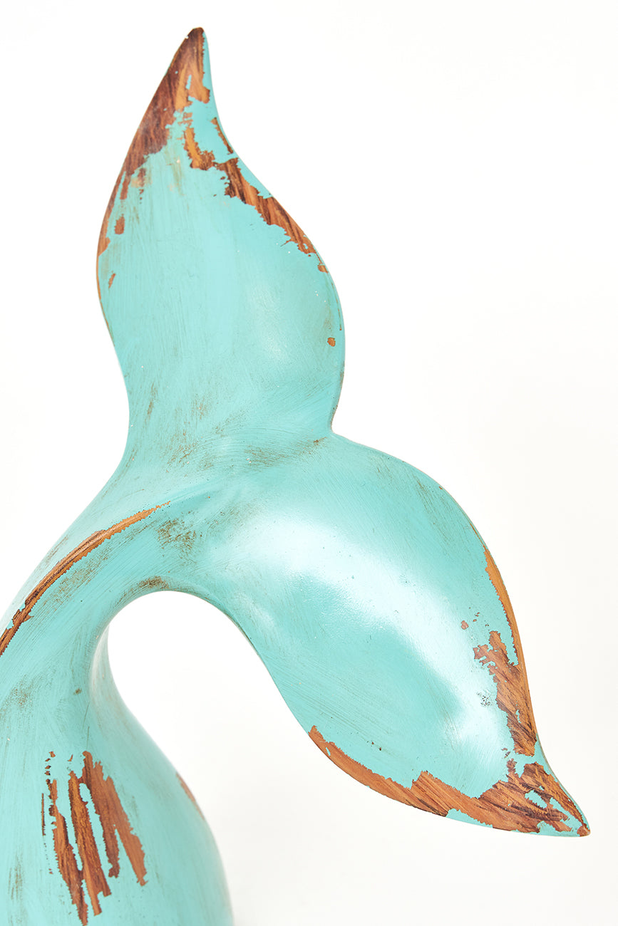 Green resin whale tail - D1922