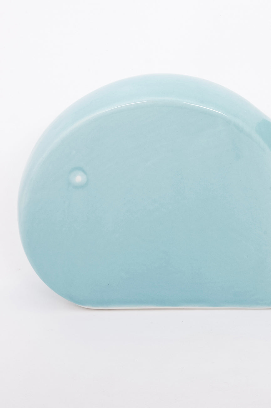 Light blue ceramic whale - D1953