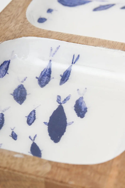 Bandeja de madera esmaltada con peces - D2104 - Batela