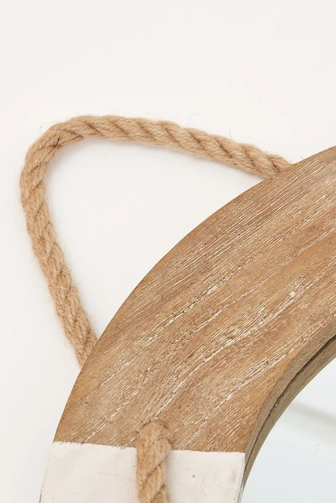 Espejo de madera con forma de salvavidas para pared Batela