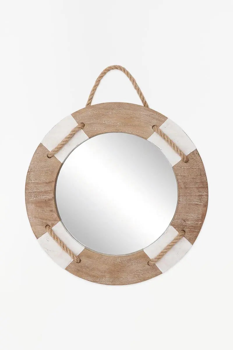 Espejo de madera con forma de salvavidas para pared Batela