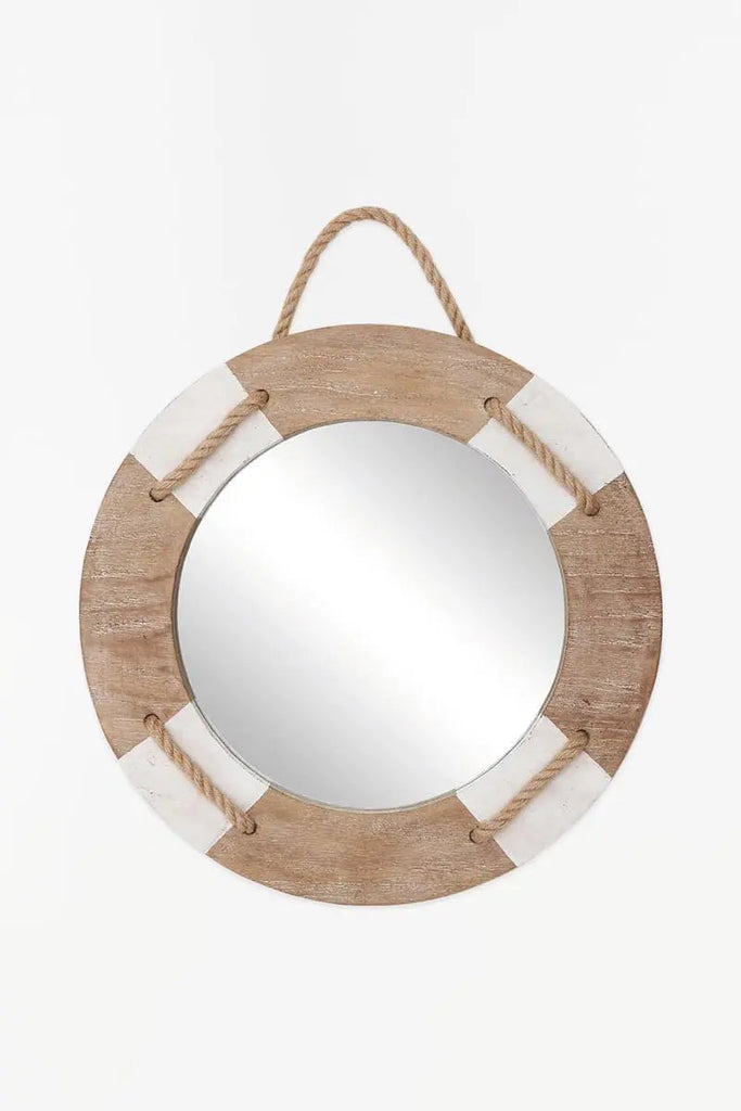 Espejo de madera con forma de salvavidas para pared Batela