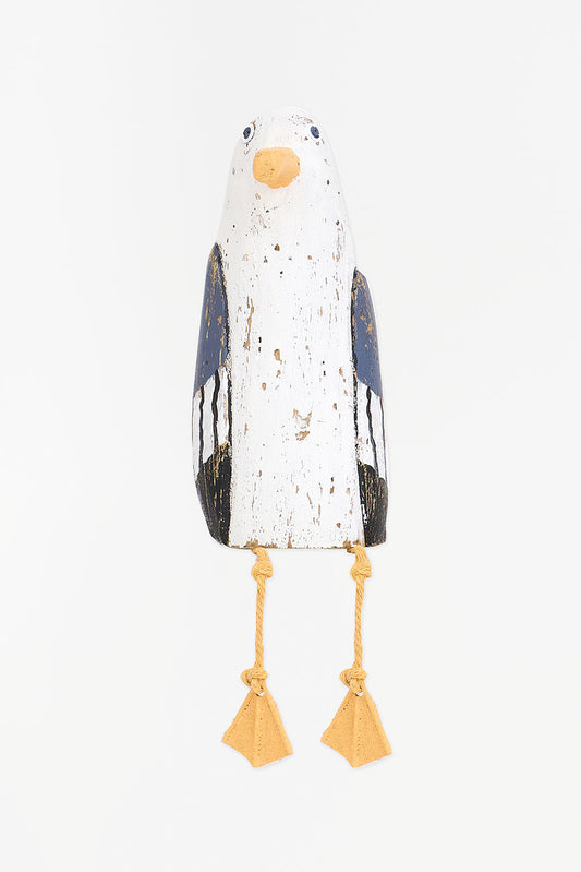 Gaviota de madera con patas de cuerda, grande