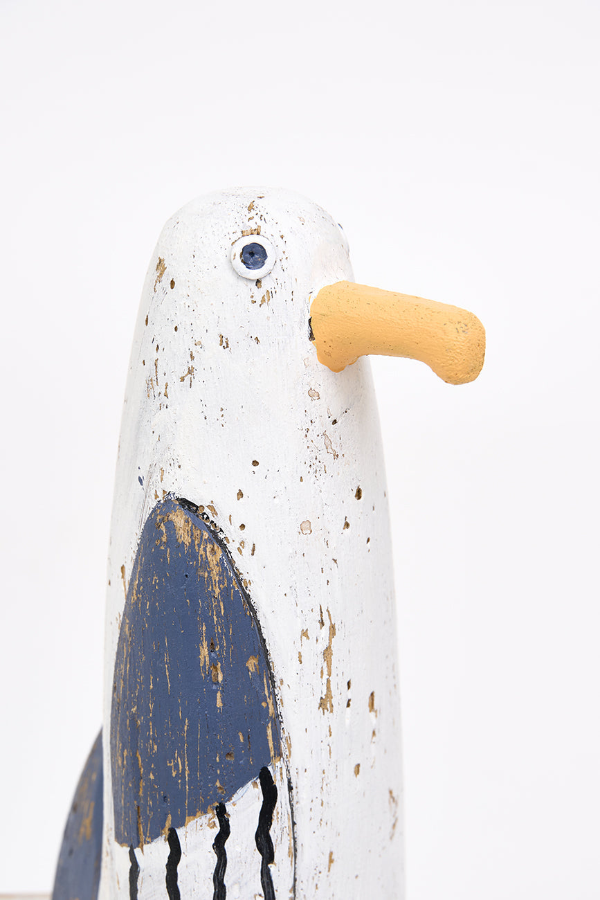 Gaviota de madera con patas de cuerda, grande