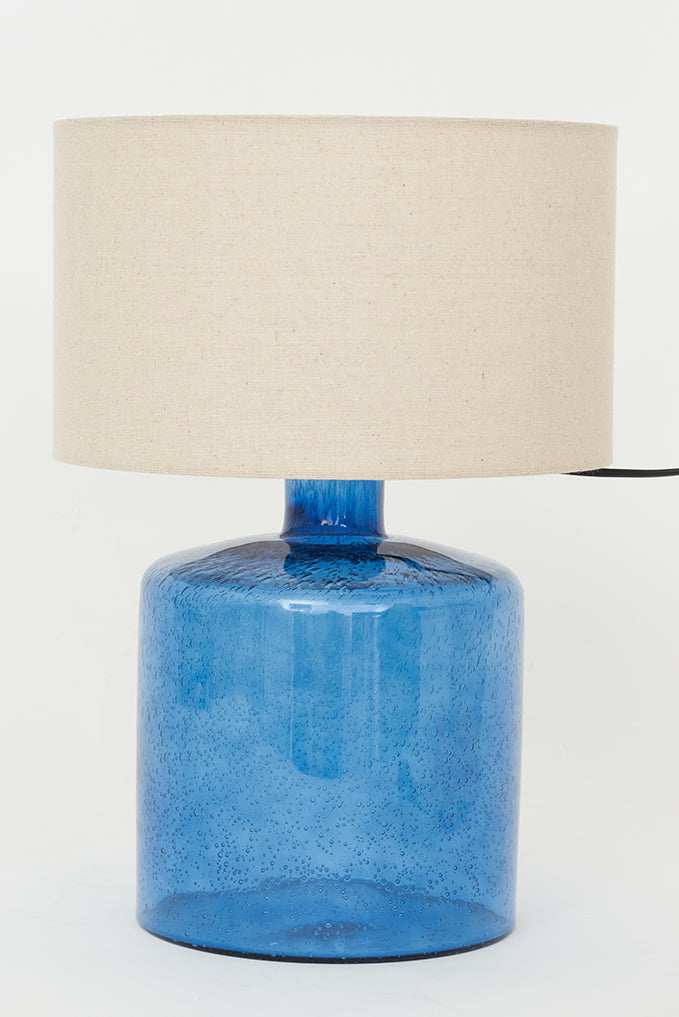 Lámpara de vidrio y lona grande azul