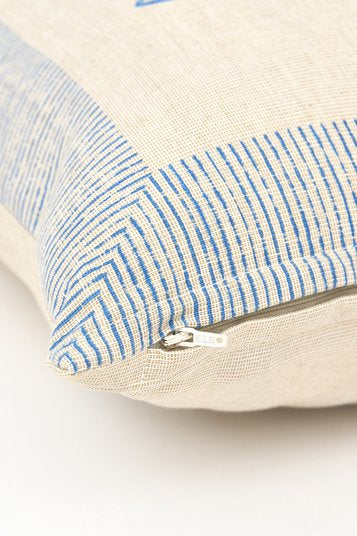 Cotton cushion with blue fish