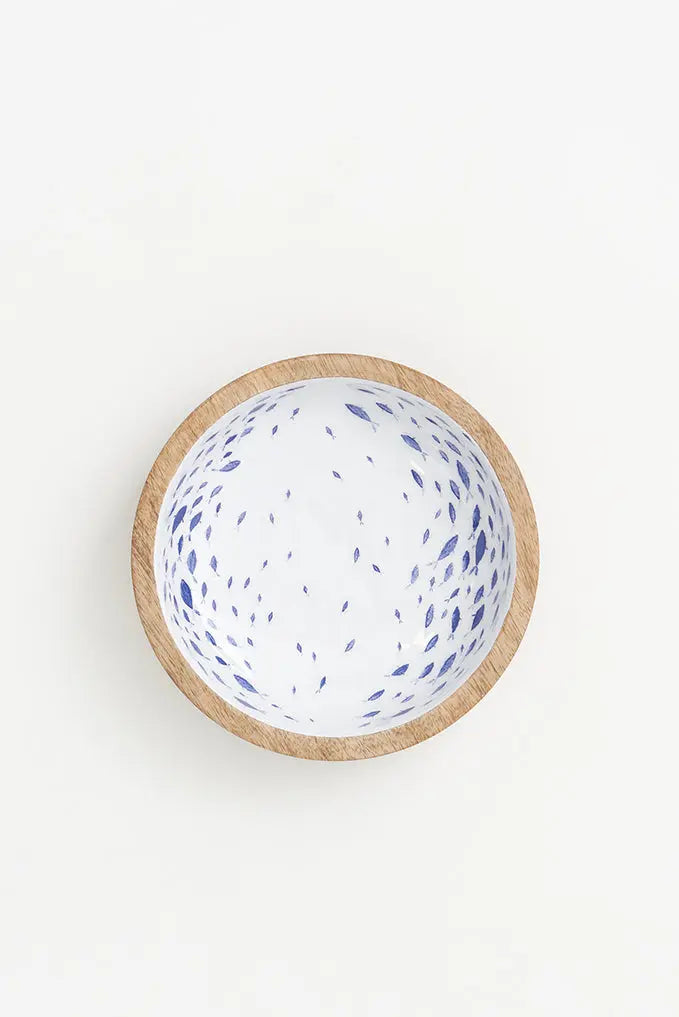 Bol o bandeja pequeño de madera esmaltada con peces 
