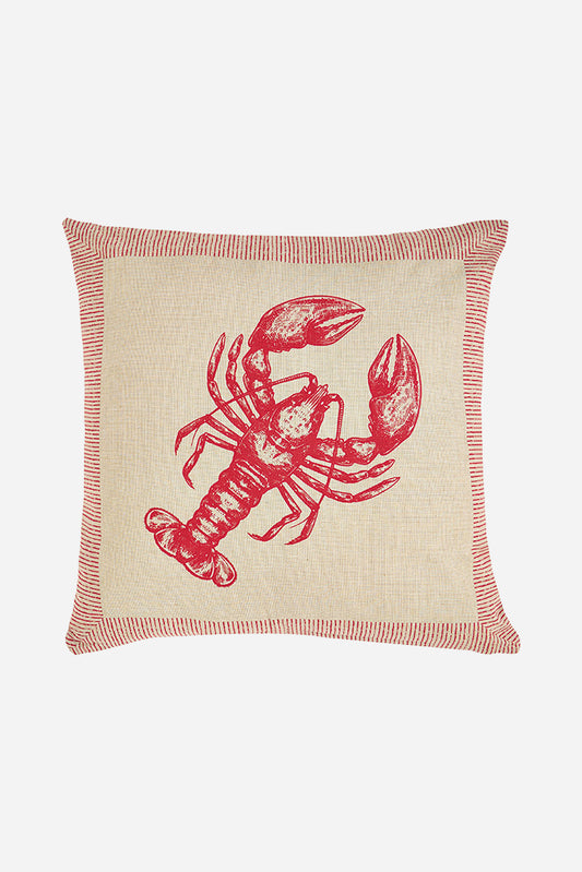 Cotton cushion with red lobster
