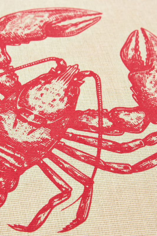 Cotton cushion with red lobster