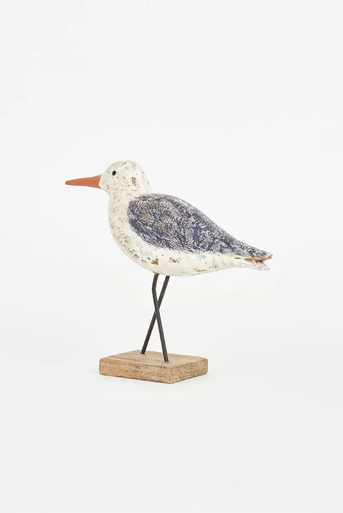 Gaviota decorativa con base de madera