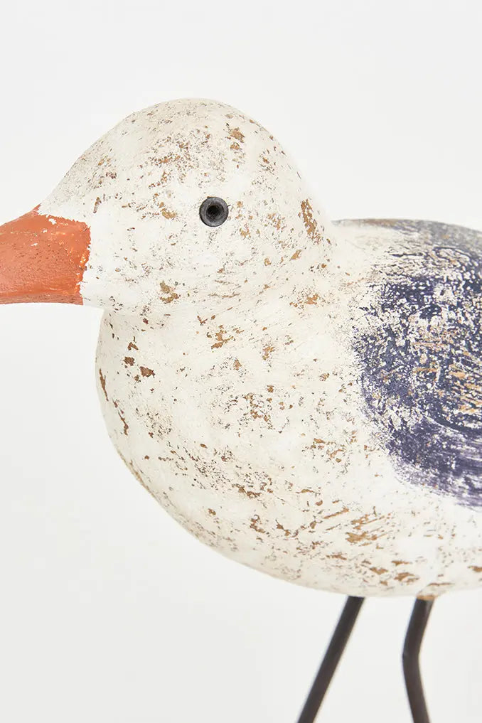 Gaviota decorativa con base de madera