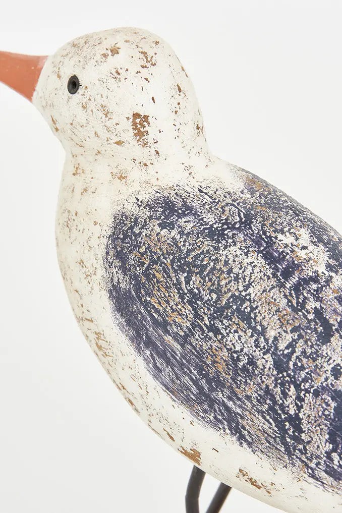 Gaviota decorativa con base de madera