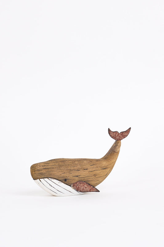 Ballena de madera con toque envejecido