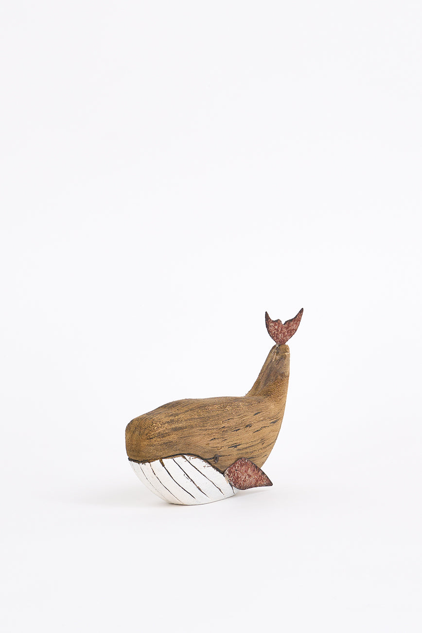Ballena de madera con toque envejecido