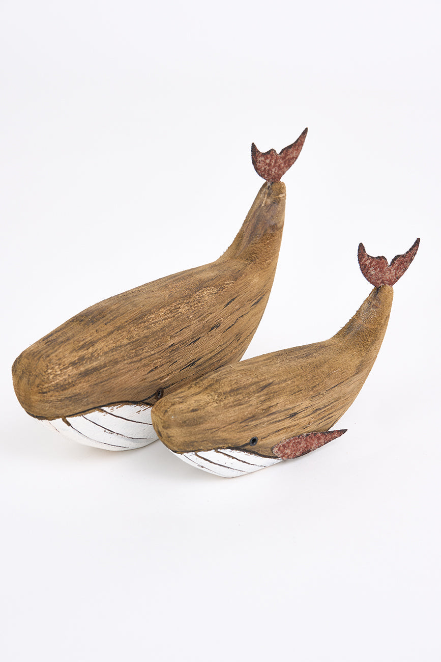 Ballena de madera con toque envejecido