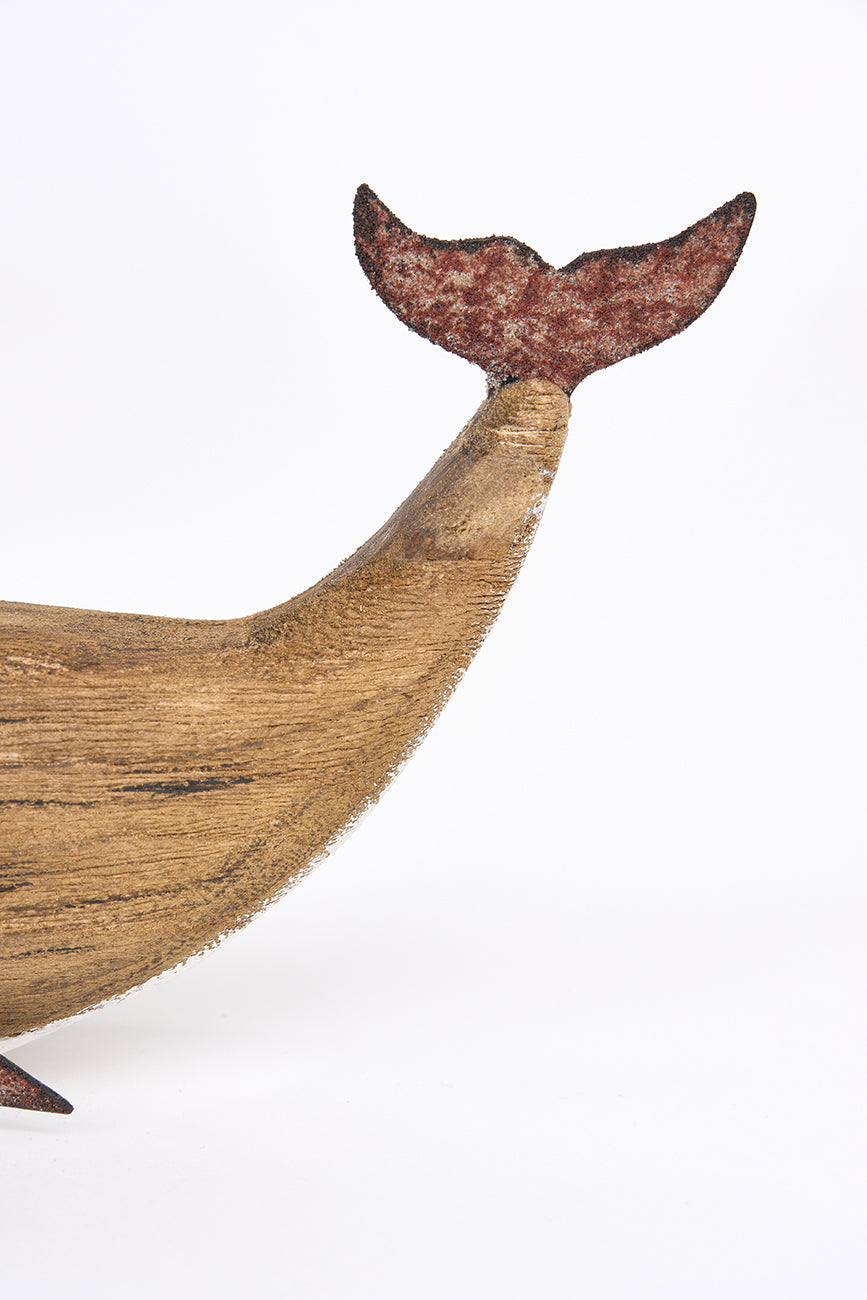 Ballena de madera con toque envejecido