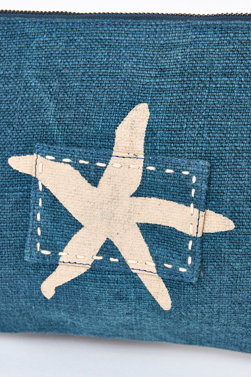 Neceser de tela con estrella de mar