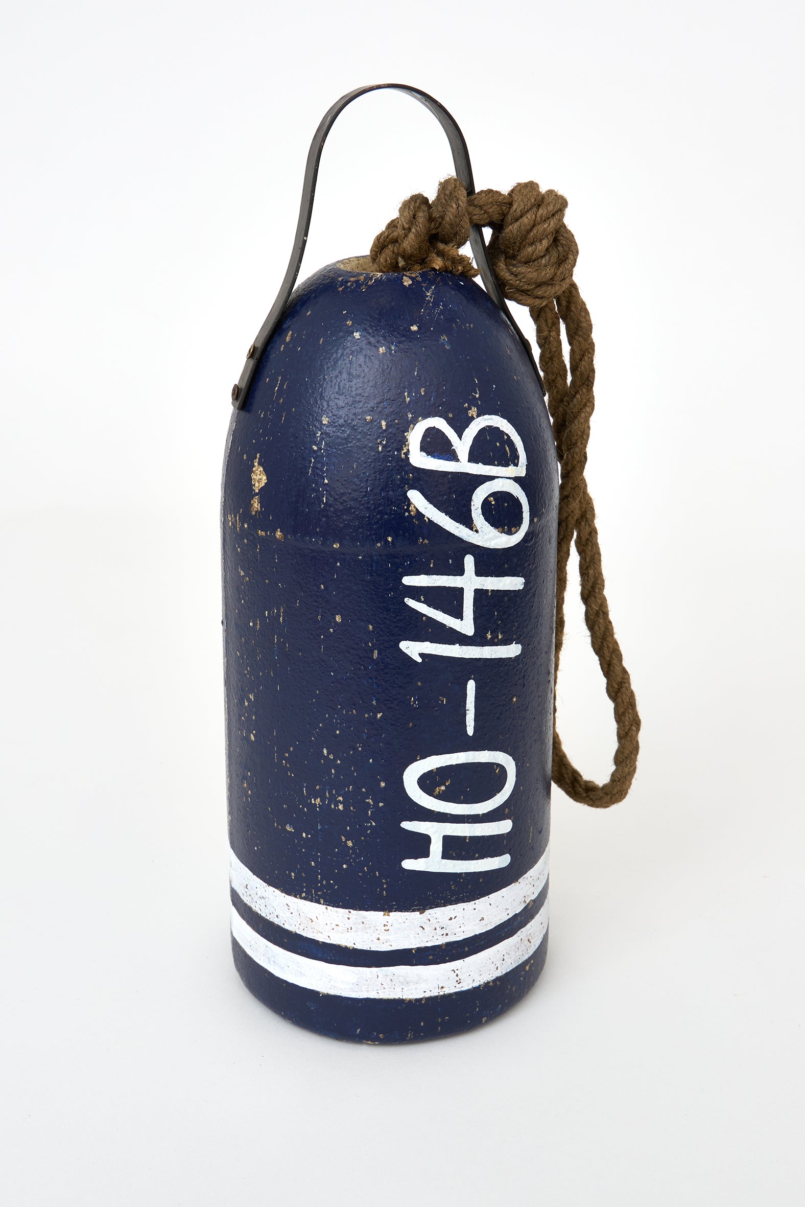 Marine buoy with aged finish