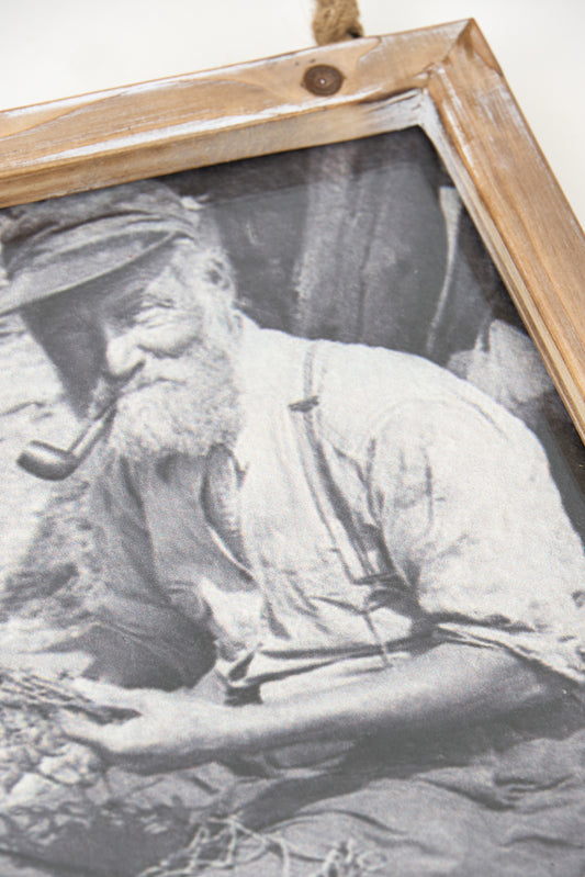 Nautical wall painting with fisherman