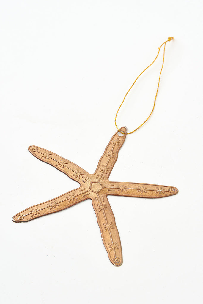Colgante navideño estrella de mar dorada