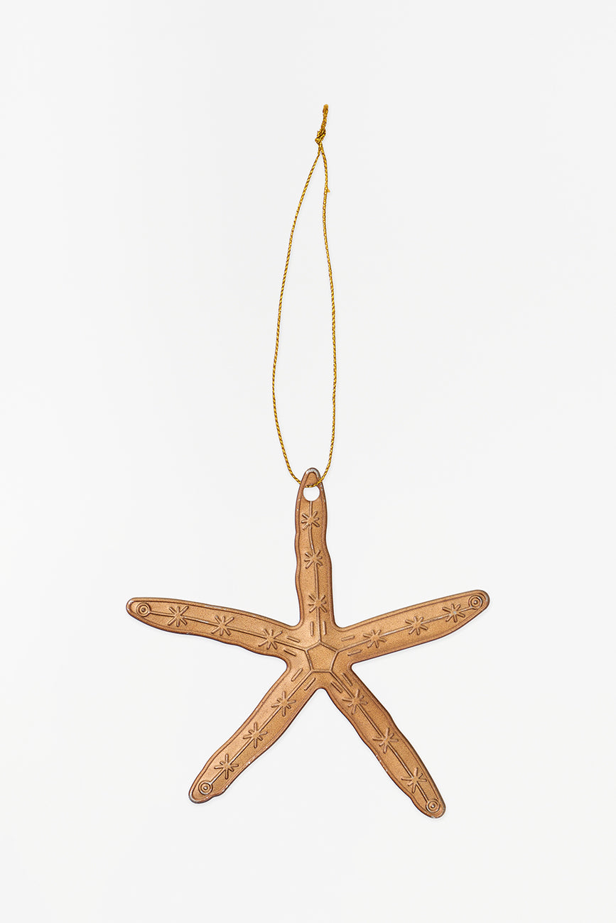 Golden starfish Christmas pendant
