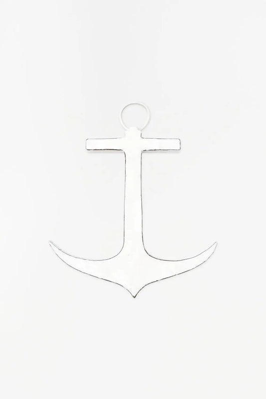 Ancla pequeño de metal reciclado color blanco - D6735 Batela