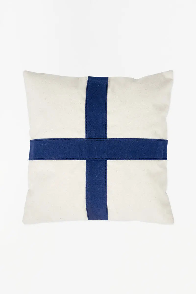 Cojín bandera en forma de cruz blanco y azul - D6739 Batela