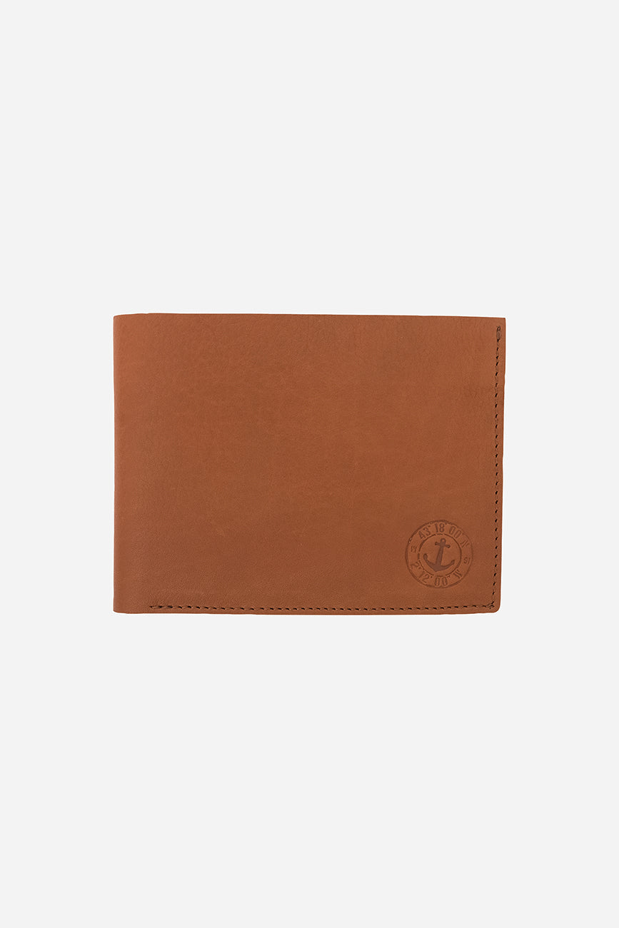 Leather wallet with anchor