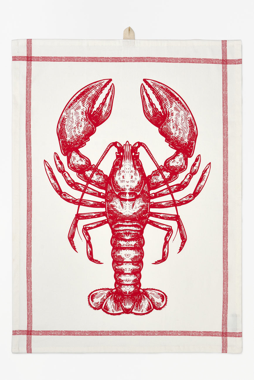Trapo de cocina con langosta algodón drill