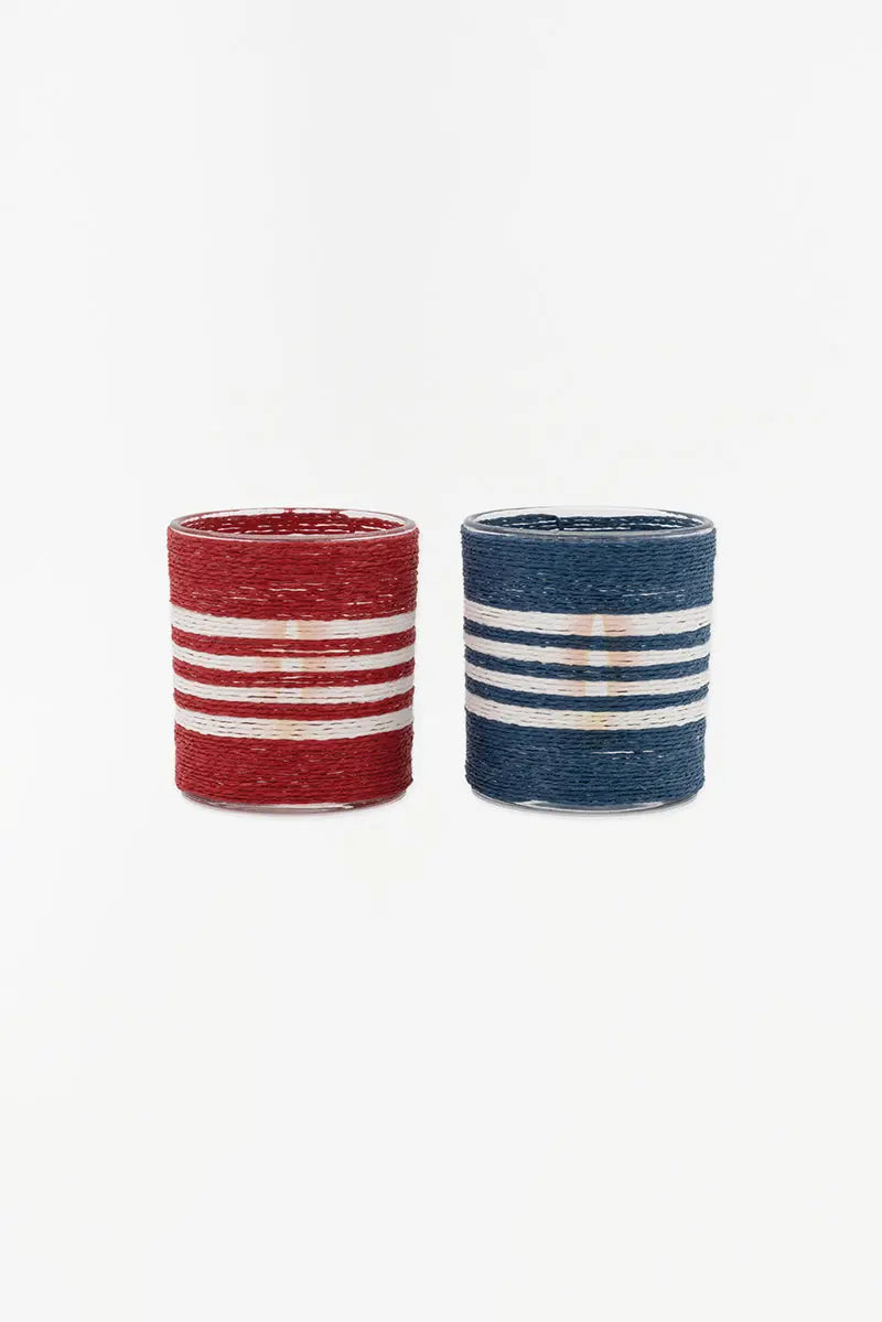 Set de 2 portavelas de cristal - D7183 Batela