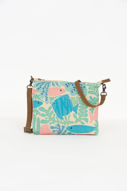 Bolso bandolera con estampado marino