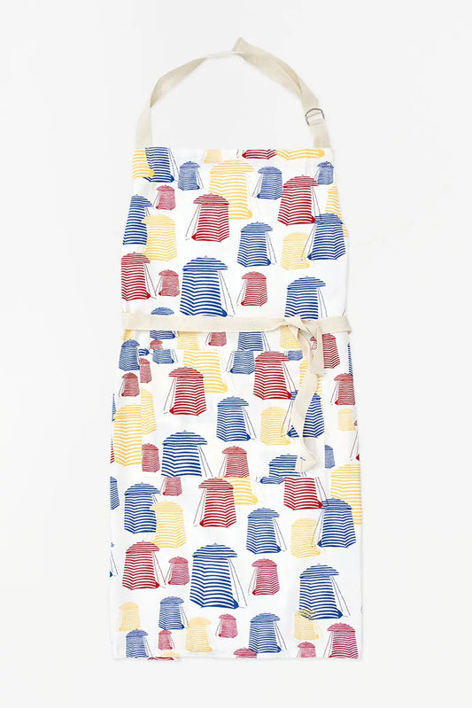 Delantal con estampado de casetas de playa de colores - D7242 Batela