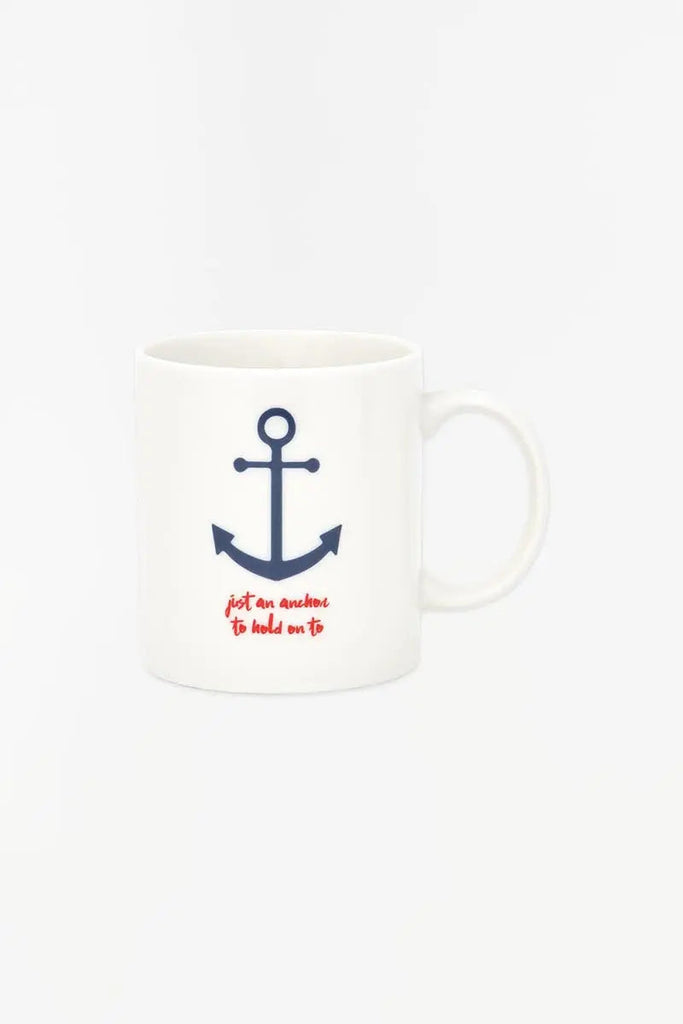 Taza blanca con un ancla azul (Set 2) - D7290 Batela